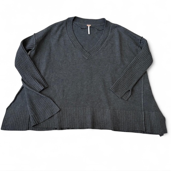 Free People Charcoal Knit Sweater - Picture 1 of 4